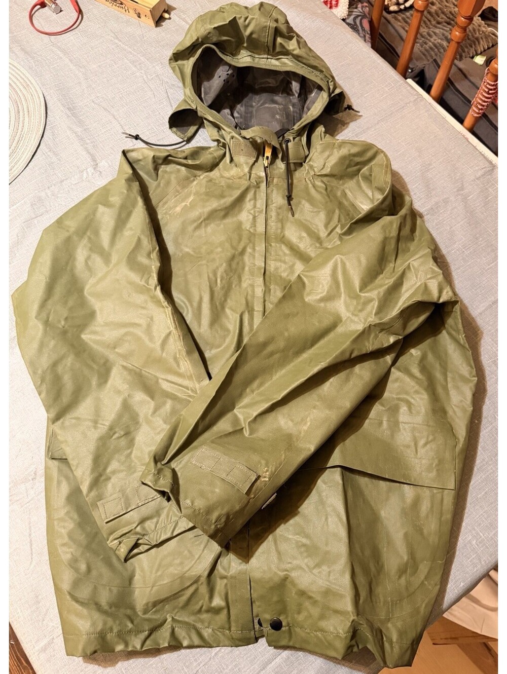 USGI VINTAGE PARKA WET WEATHER GREEN MFD 1990’s SIZE MEDIUM